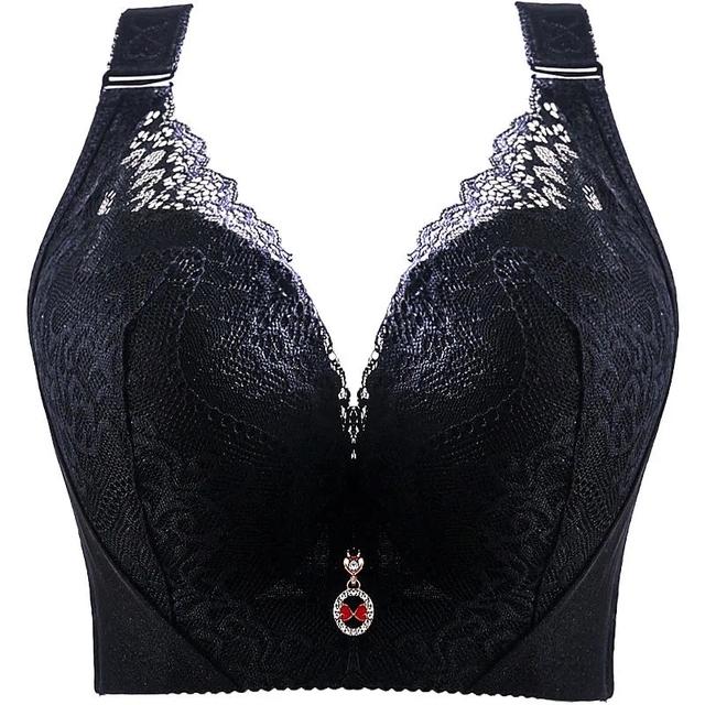 Plus Größe Sexy Push-Up Bh Stickerei Spitze Bhs Frauen Versammelt Bralette für Große Brust Büstenhalter Weibliche Dessous Top 46/105D