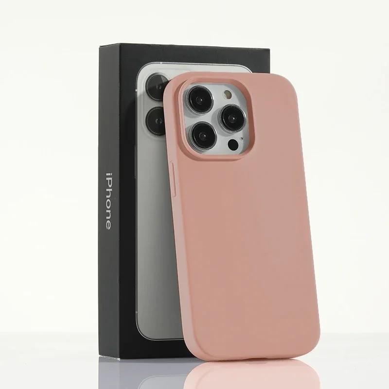 Luxuriöse Flüssigsilikonhülle für Apple iPhone 16 15 Pro Max Candy Color Vollständige Schutzhülle für iPhone 14 13 12 11 Pro Max XR X XSMax iPhone 15 Pro Max orange