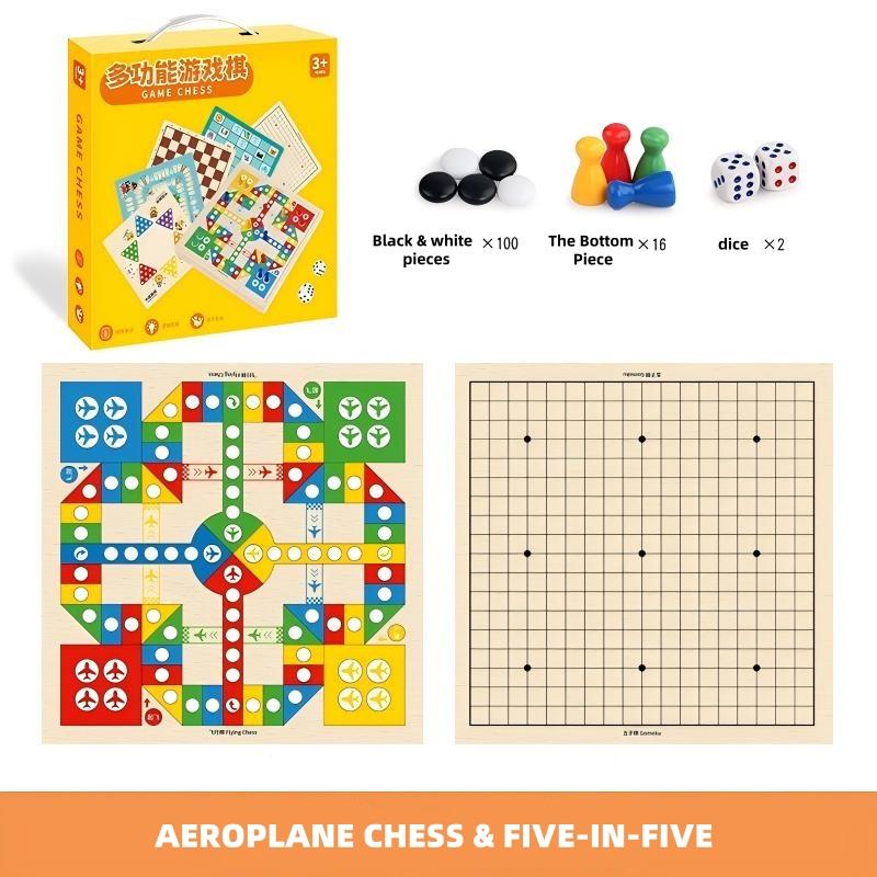 Multifunktionale Indoor-Schachspiele Fliegenschach Interaktive Brettspiele für Erwachsene Geschenke Familienspielzeug Puzzlespiele Gobang Party yellow