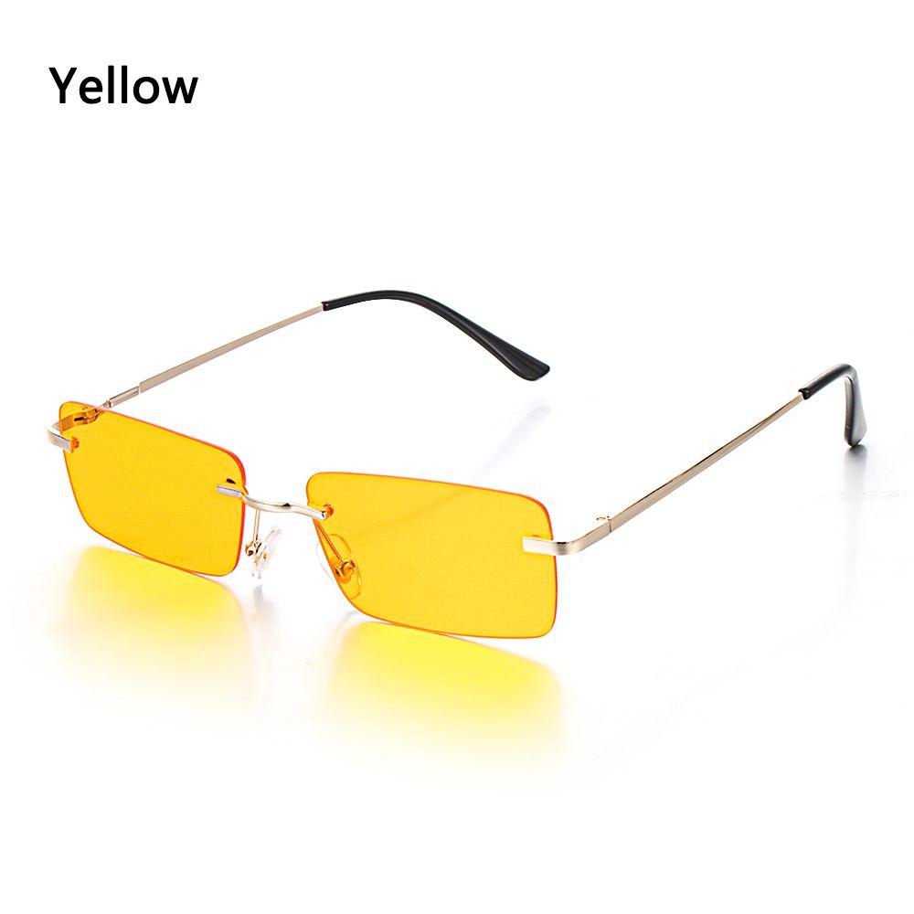 Mode UV400 Retro Brille Frauen Vintage Sonnenbrille Gradienten Brille Sonnenbrille Rechteck Randlos Yellow