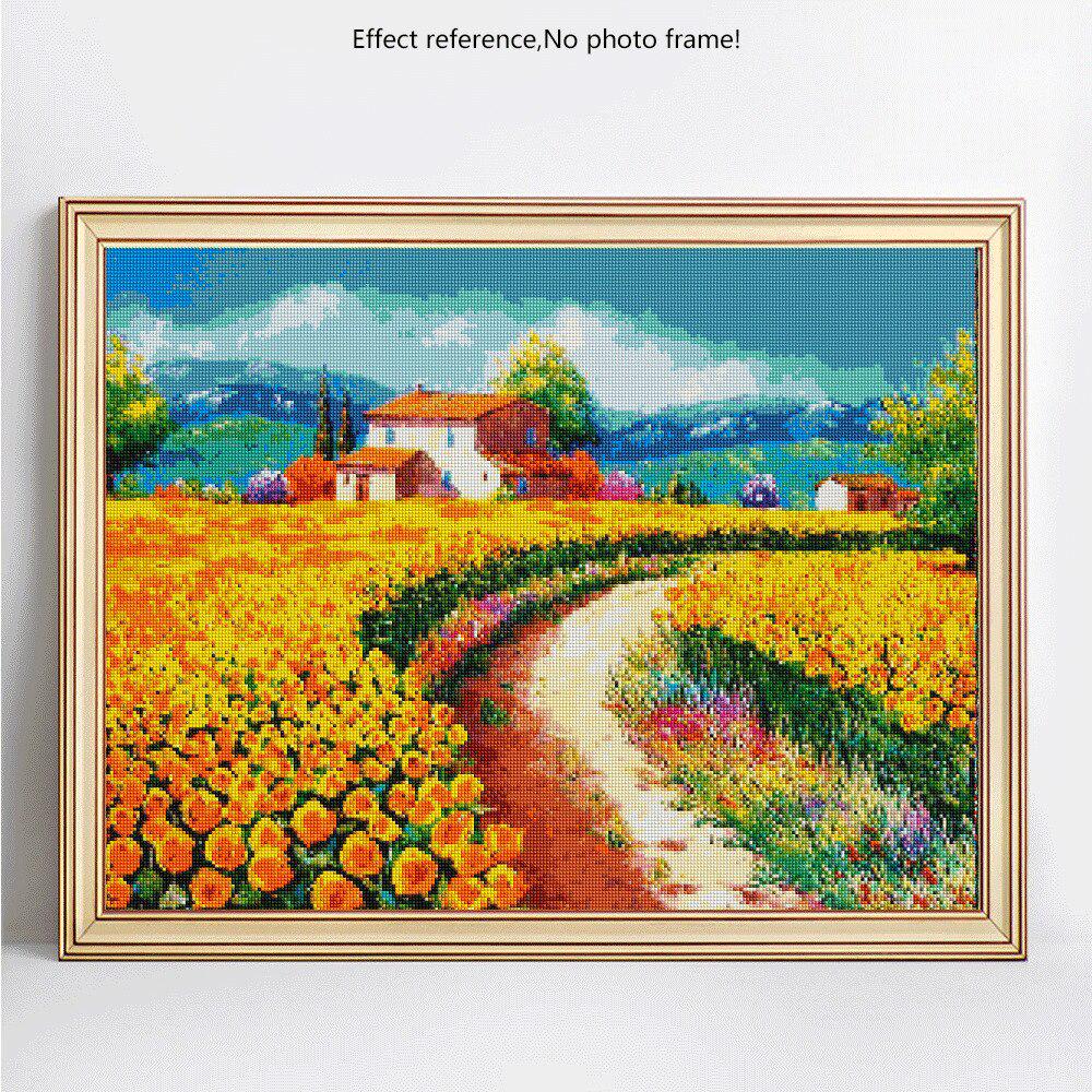 Diamant-Gemälde, Landschaft, Diamant-Mosaik, Feld, volles rundes Strass-Bild, Diamant-Stickerei 20X30