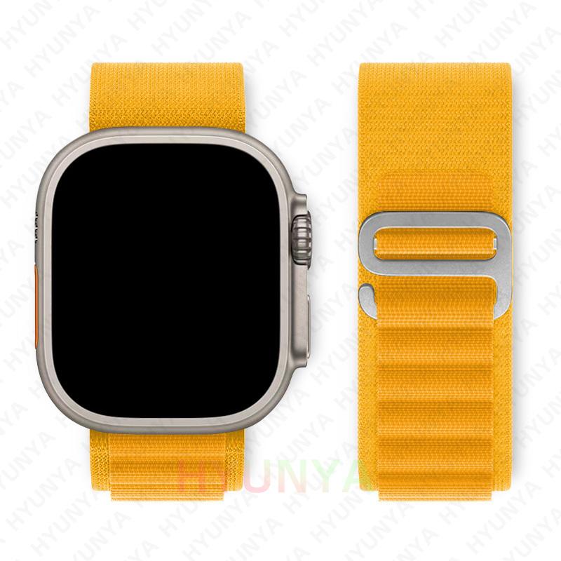 Alpines Armband für Apple Watch Armband Serie 10 9 8 7 SE Ultra 2 41mm 42mm 45mm 46mm 49mm 40mm 44mm IWatch Correa Armband 42-44-45-46-49mm gelb
