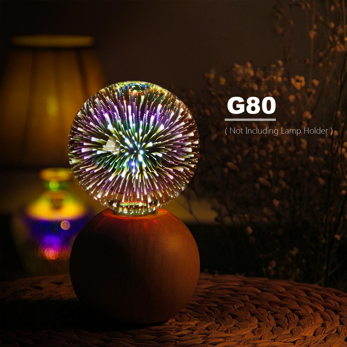 3D-Feuerwerk-LED-Glühbirne E27 AC100-240V Glasbirnen Retro-Edison-Lampe für Zuhause, Schlafzimmer, Party-Dekoration, Glühbirne G80 warm weiße