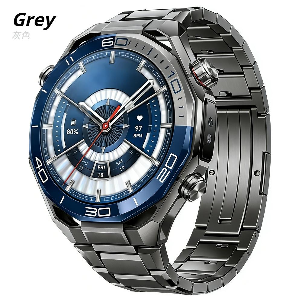 22mm Titanarmband für HUAWEI WATCH Ultimate 1/2 Buds Metall Luxus Schnellverschlussband für Huawei Watch 5 4/GT 6 5 4 Pro 3 2 46mm GT2e GT3 SE Armband Huawei GT4 3 2 46mm grau