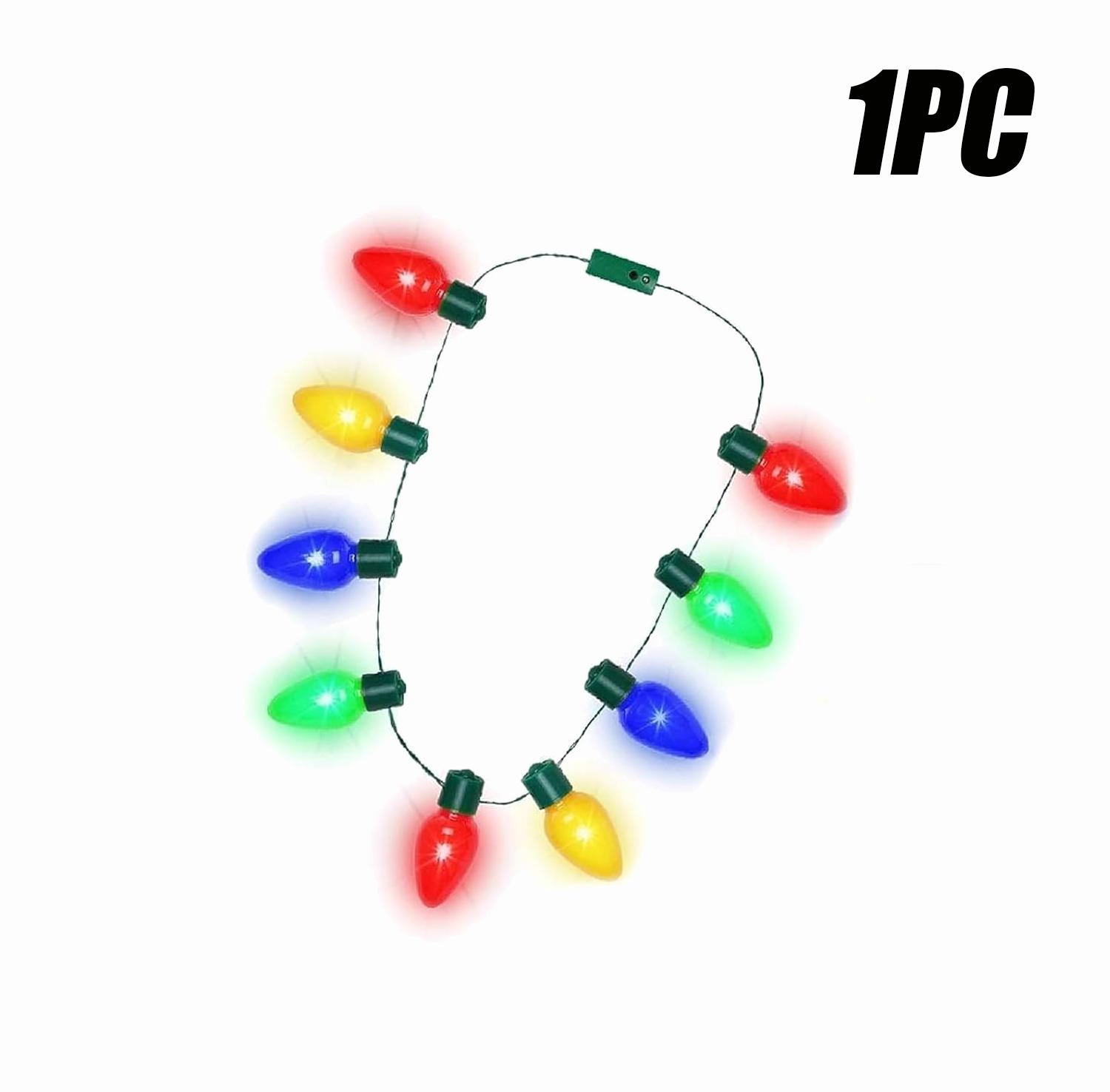 10 STÜCKE Party Glow Halskette 9 Lichter LED Glow Weihnachten Birne Halskette Party Favors Flash Birne Halskette Glow-in-the-Dark Requisiten