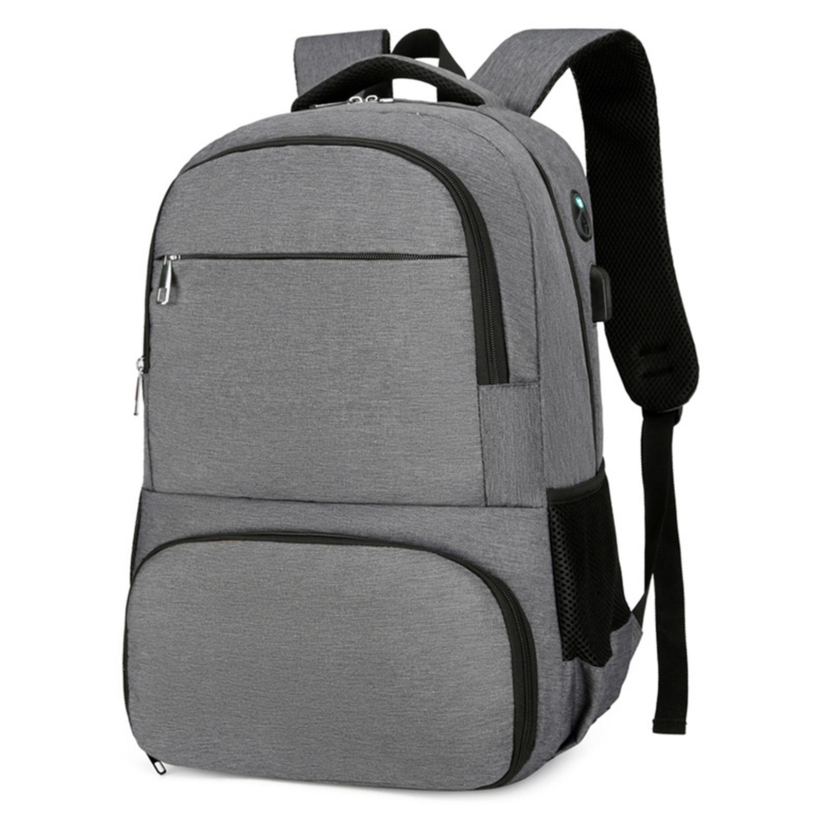 Lunch-Rucksack, isolierter Kühlrucksack, Lunchbox für Männer und Frauen, 15,6 Zoll Laptop-Rucksack mit dunkelgraue