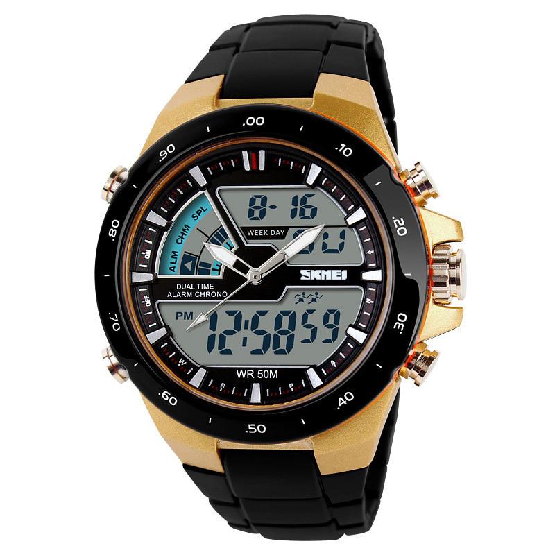 SKMEI 1016 Herren Sportuhr LED Digital Analog Uhren Alarm 30M Wasserdicht Mode Armbanduhr