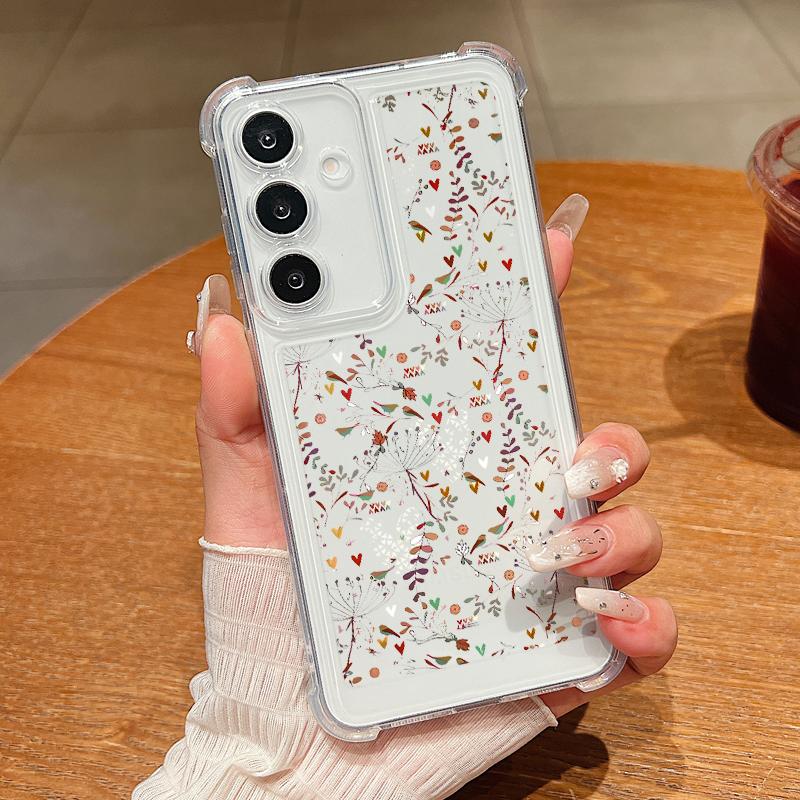 Weiße Blume Handyhülle Für Samsung Galaxy S25 Edge S24 FE S25 S24 S23 Ultra S22 Plus A36 A56 A16 A55 A54 A15 5G Klare TPU Hülle Galaxy S23+
