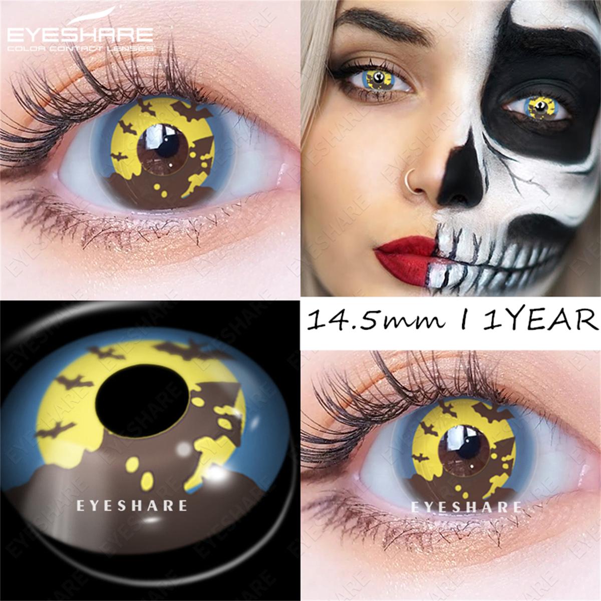 Eyeshare 1 Paar farbige Kontaktlinsen für Augen, Anime, Cosplay, farbige Linsen, Halloween, verrückte Linsen, Augenschönheit, Make-up-Linsen