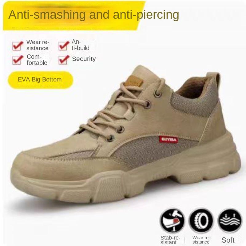 Arbeitsschuhe für Herren, Anti-Smash- und Anti-Piercing-Streifen, Stahlsackkopf, Deodorant, leichte isolierende Arbeitsschuhe 46