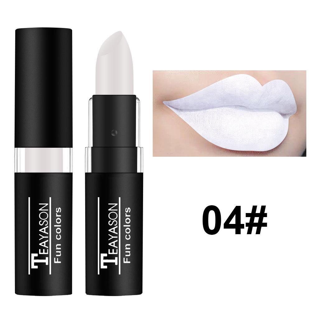 Dunkler Lippenstift, Matter Lippenstift, Halloween Lippenstift, Gothic Lippenstift, Schwarz, Lila, Grün, Weiß, Nude 4 weiß