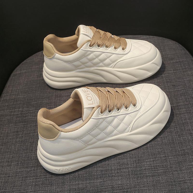 Echtes Leder Plattform Weiße Schuhe Frühjahr Neue Weiche Unterseite frauen Schuhe Casual Schuhe frauen Sneaker Höhe Zunehmende Bord Schuhe 40