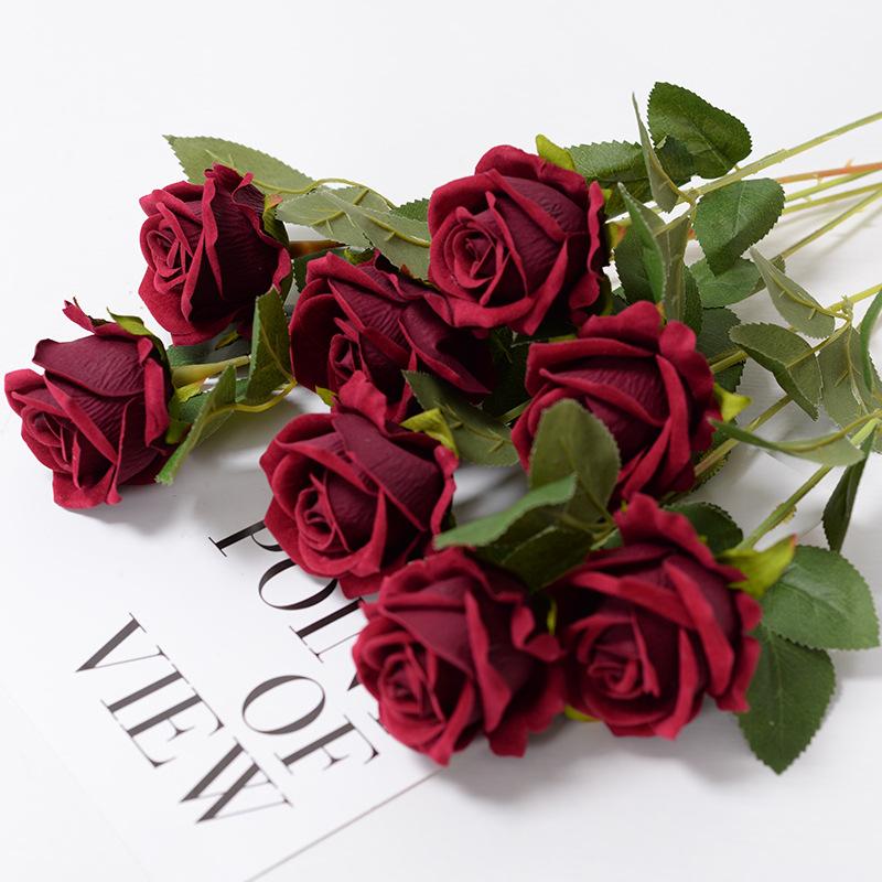 3/5/10/20 Stück Rosen Künstliche Blumen Rosenblüten Zweig Künstliche Rote Rosen Realistische Gefälschte Rose Entworfen Für Hochzeitsanlässe Zuhause Zur Verwendung 10pcs black
