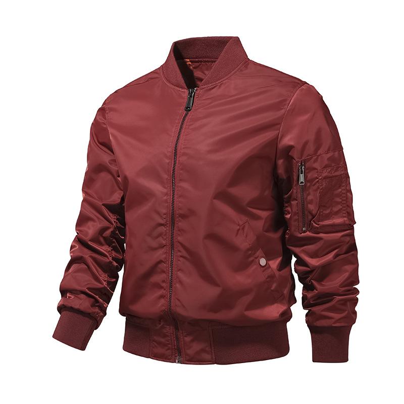 Jacken Männer Einfarbig Bomber Jacke Frühling Herbst Baseball Jacken Outdoor Kleidung M rot