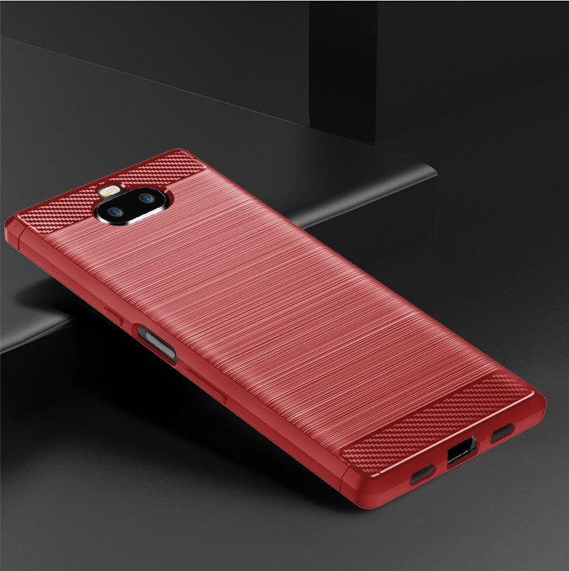 Für Sony Xperia 10 Plus xperia10+ Weiche Silikonhülle Luxus Matte Rückseite für sony 10plus xperia10plus Stoßfeste Handyhüllen For Xperia10 Plus rot
