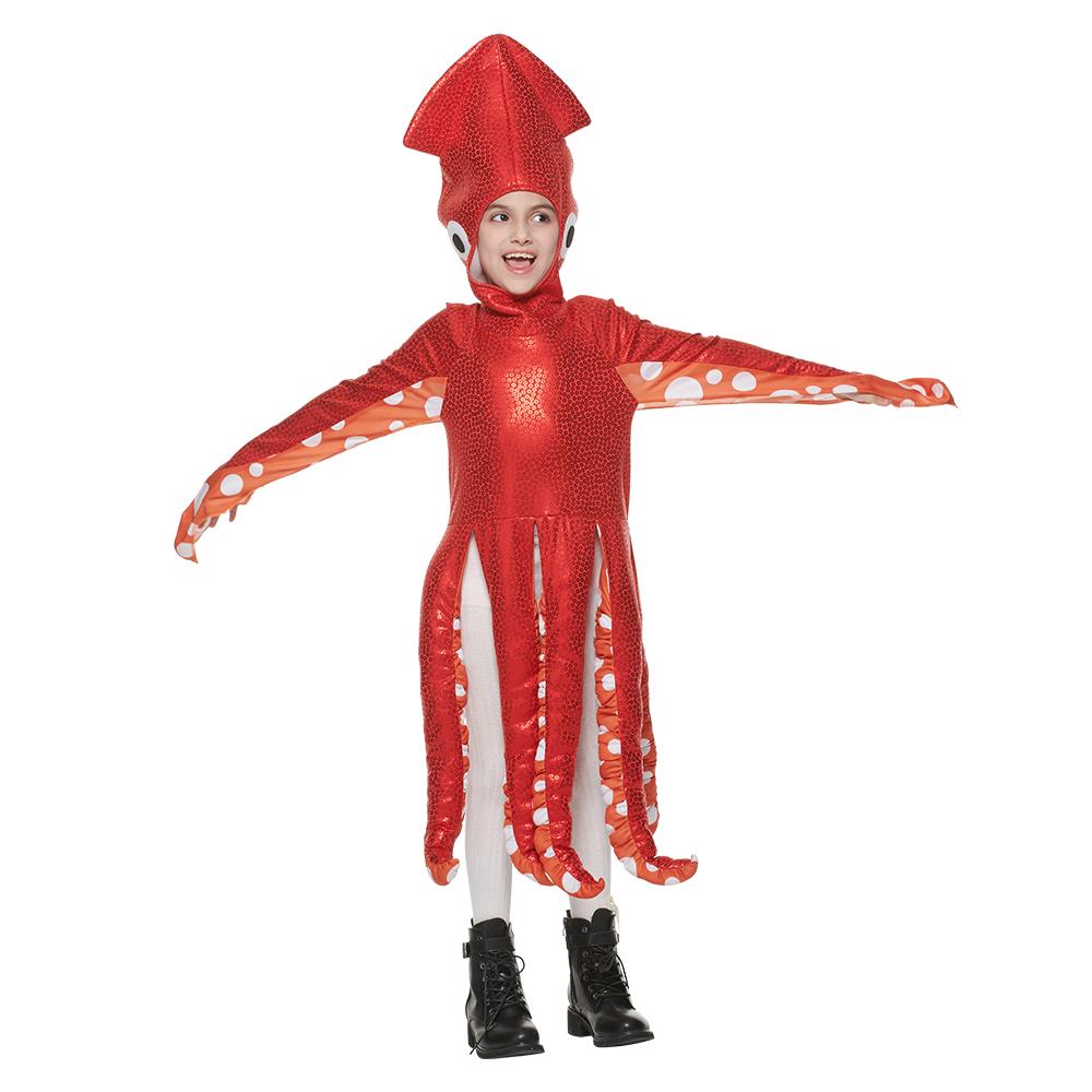 Unisex Kinder Jungen Mädchen Oktopus Kostüm Kinder Meeresleben Tier Fisch Tintenfisch Cosplay Kostüm Halloween Outfit S