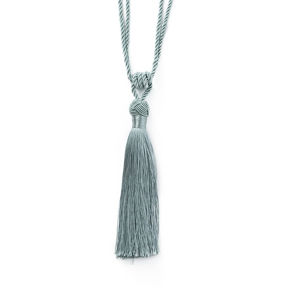 Geflochtene Quaste Vorhang Raffhalter Satin Seil Vorhang hängen Ball Strap praktische Fenster Fringe grau/blau