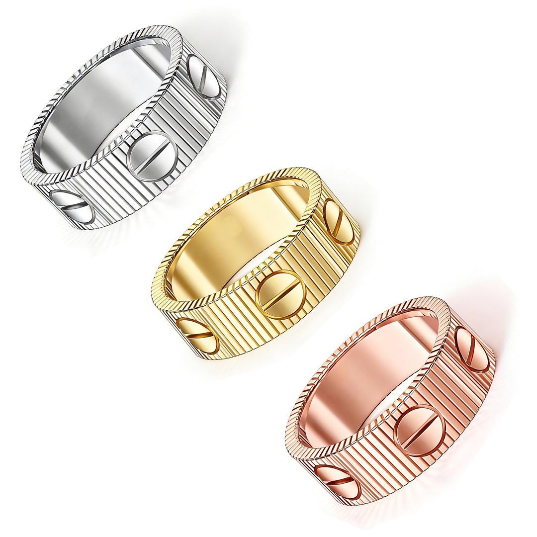 Damen- und Herren-Luxus-Silber-Drei-Ring-Schmuck mit einem vielseitigen High-End-Armband-Ring-Design Size 7 (US)