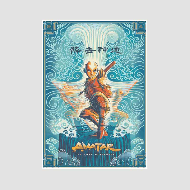 Klassisches Anime-Poster „Avatar – Der Herr der Elemente“, Retro-Poster aus weißem Papier, Wandkunst, Malerei, Wohnkultur, Wandbild, Wohnzimmer-Dekoration, Ästhetik 30x21cm