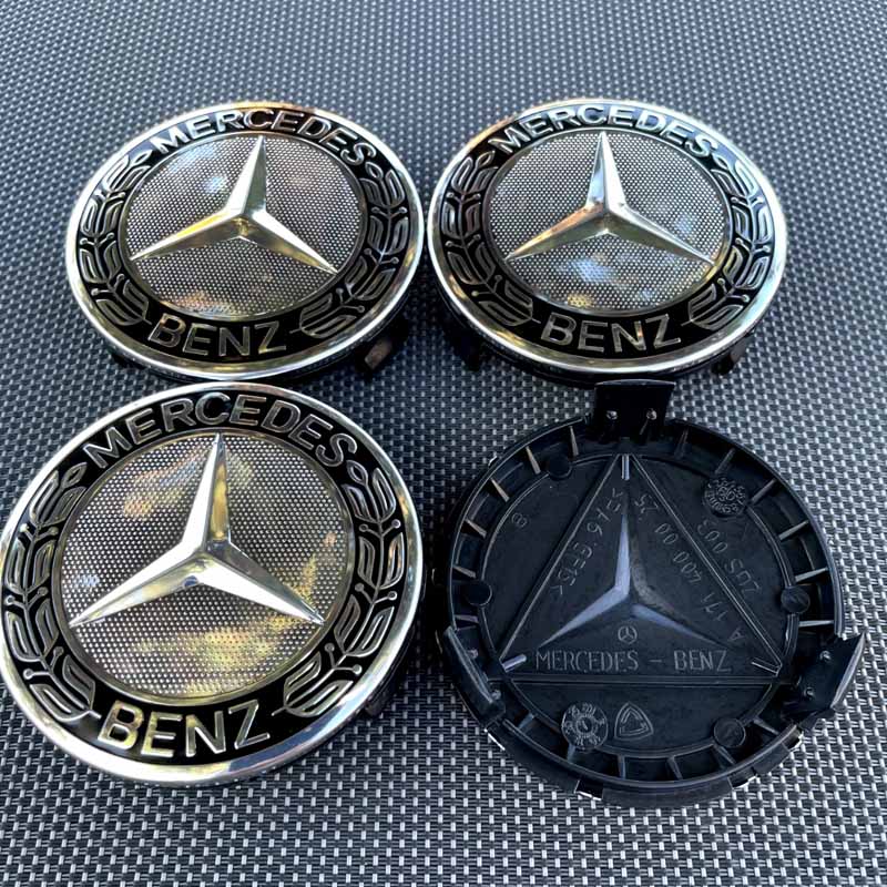 4 Stück 75mm A1714000025 Radnabendeckel für Mercedes Benz W176 W177 W204 W205 W212 W213 W206 X156 X253 W117 Autoteile 75mm 4Pcs silber