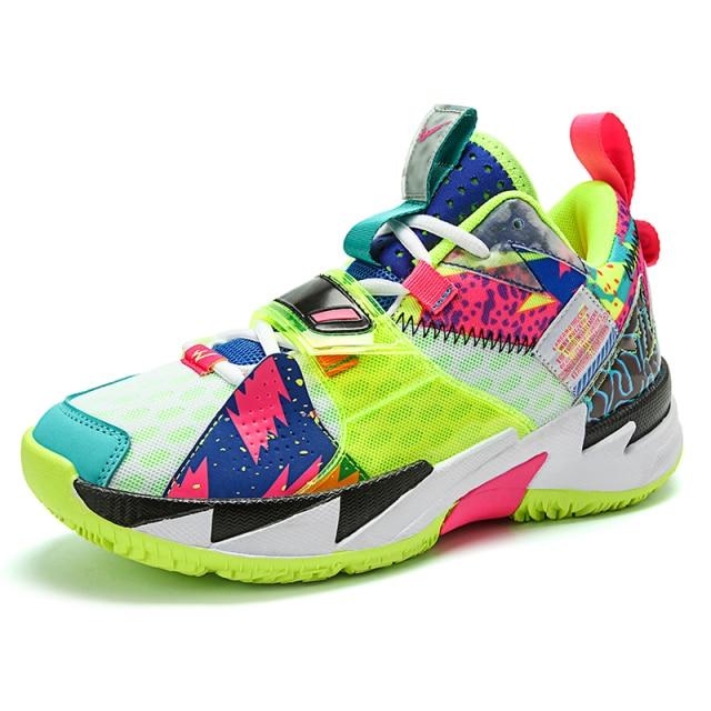 Superstar Fashion Rainbow Basketballschuhe Herren Atmungsaktive High Top Basketballschuhe Outdoor Street Sneakers Unisex Schuhe 42 yellow