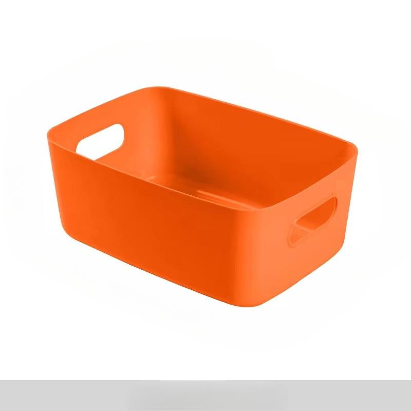 Aufbewahrungsbox, Desktop-Aufbewahrungsbox, Haushalts-Kosmetik-Aufbewahrungsbox, Badezimmer-Küche-Wohnheim Verschiedenes Snacks Aufbewahrungskorb M orange