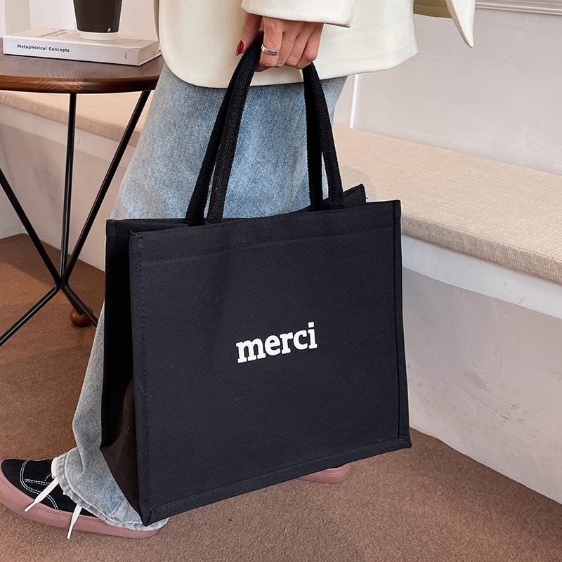 Canvas Tasche Damen Große Kapazität Tragetasche Neuer Koreanischer Stil Einfach Studenten Tasche für den Unterricht Eine Schulter Tragetasche Trend gray