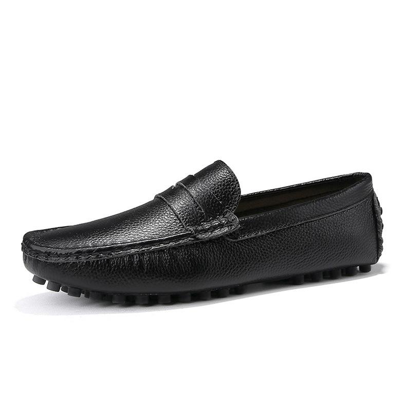 Rindsleder männer casual leder schuhe weiche leder weiche sohlen männer fahren schuhe Loafer schuhe 39 schwarz