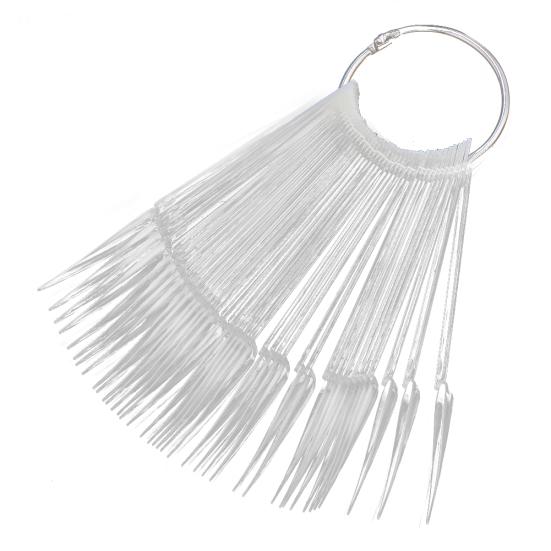 40 Stück Fächerförmige Nagellack-Farbkarten-Übungsbeispiele für falsche Tipps Clear