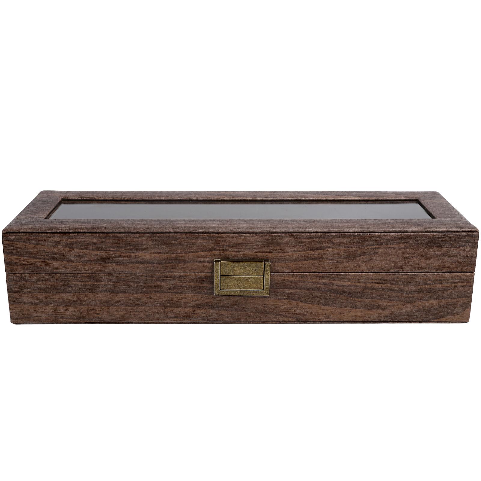 6 Fächer Uhren Präsentationsbox Tragbare Holz Uhren Aufbewahrungsbox Halter Schmuck Geschenk Etui