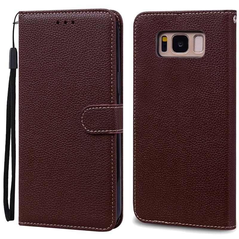 S8/S8 Plus Fall Für Samsung Galaxy S8 Fall G950F Leder Brieftasche Flip Fall Für Samsung Galaxy S8 Plus G955F telefon Fall Fundas For Samsung S8 kaffeebraun