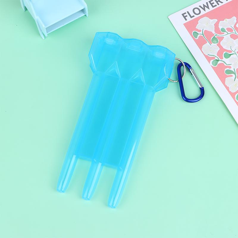 1Pc Dart Box Tragbare Universal Transparent Darts Abs Dart Box Key Lock Schnalle blau