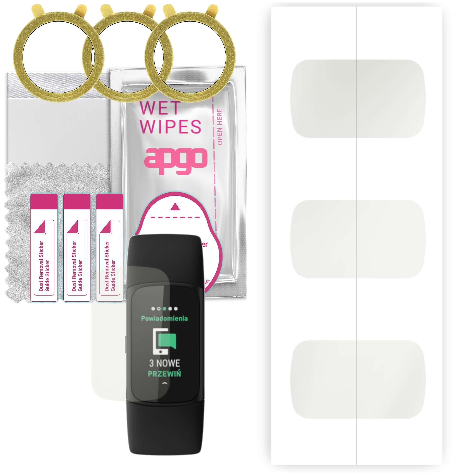 3x apgo Hydrogel Matte Screen Protector for Fitbit Charge 6, Hydrogel Film, Flexible, Soft TPU with positioning layer easy installation