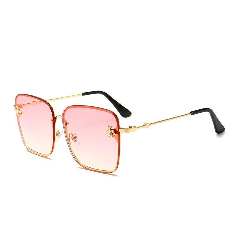 Luxus Marke Design Mode Biene Sonnenbrille Frauen Vintage Gradienten Schatten Sonnenbrille Für Weibliche Neue gold f Gradient pink