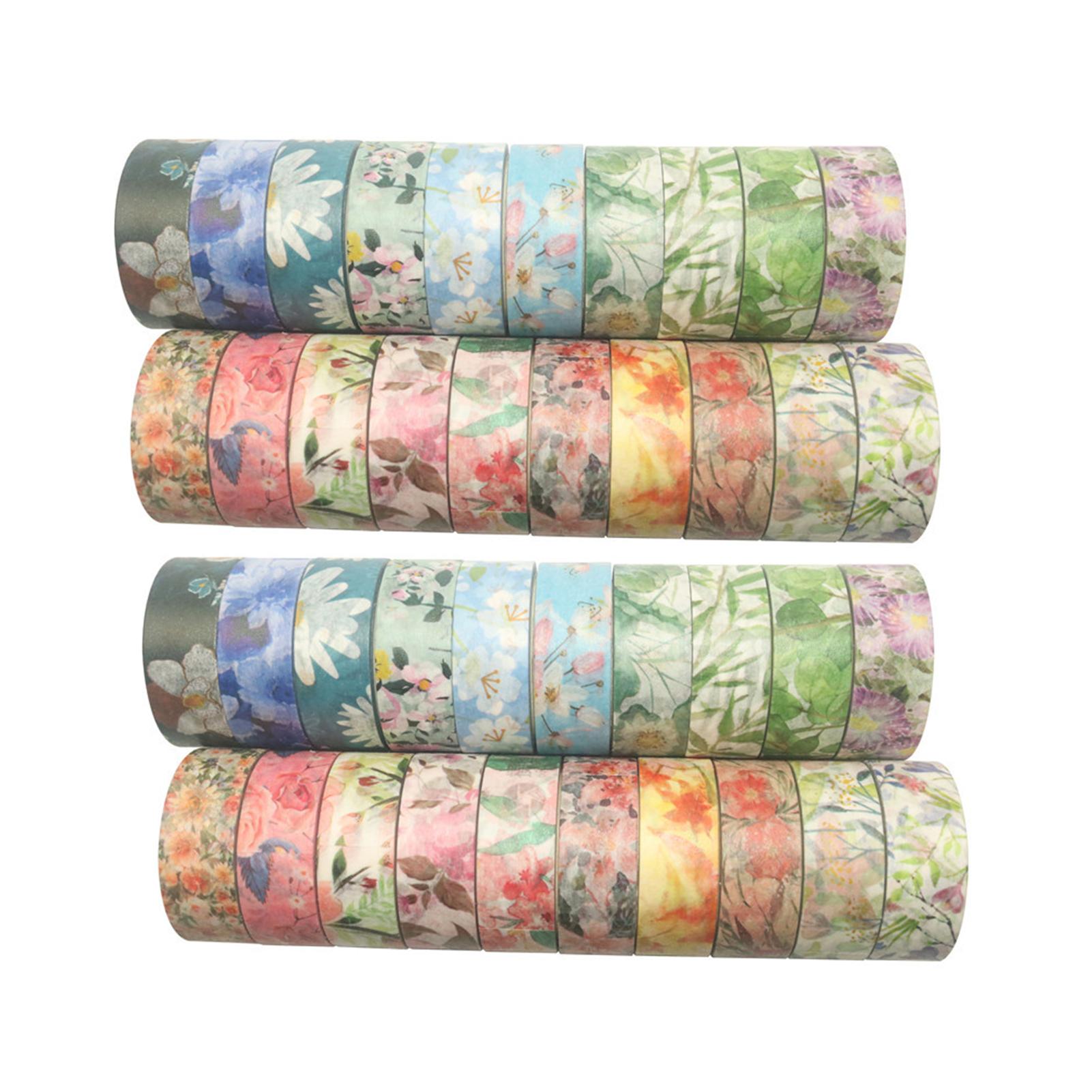 40 Rollen Washi Tape Set Blumen Blumen Blätter Pflanze Dekorative Washi Masking Tapes 15 mm breit 40 Rolls
