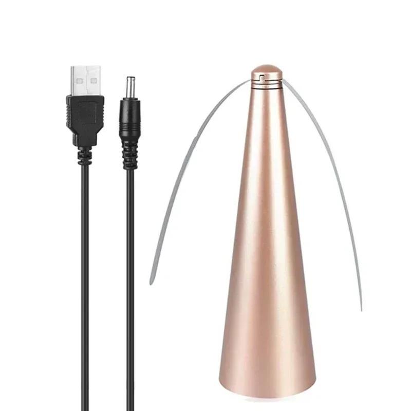 Elektrischer Insektenabwehr-Ventilator: USB/Batteriebetriebener Tisch-Fliegenvernichter für Küche Outdoor Lebensmittelsicherheit Gerät rosa