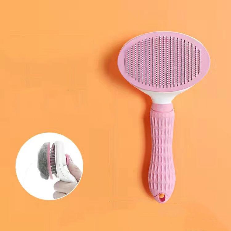 Haustier Hund Haarbürste Katze Kamm Pflege Und Pflege Katze Pinsel Edelstahl Kamm Für Lange Haare Hunde Reinigung Haustiere hunde Zubehör rosa