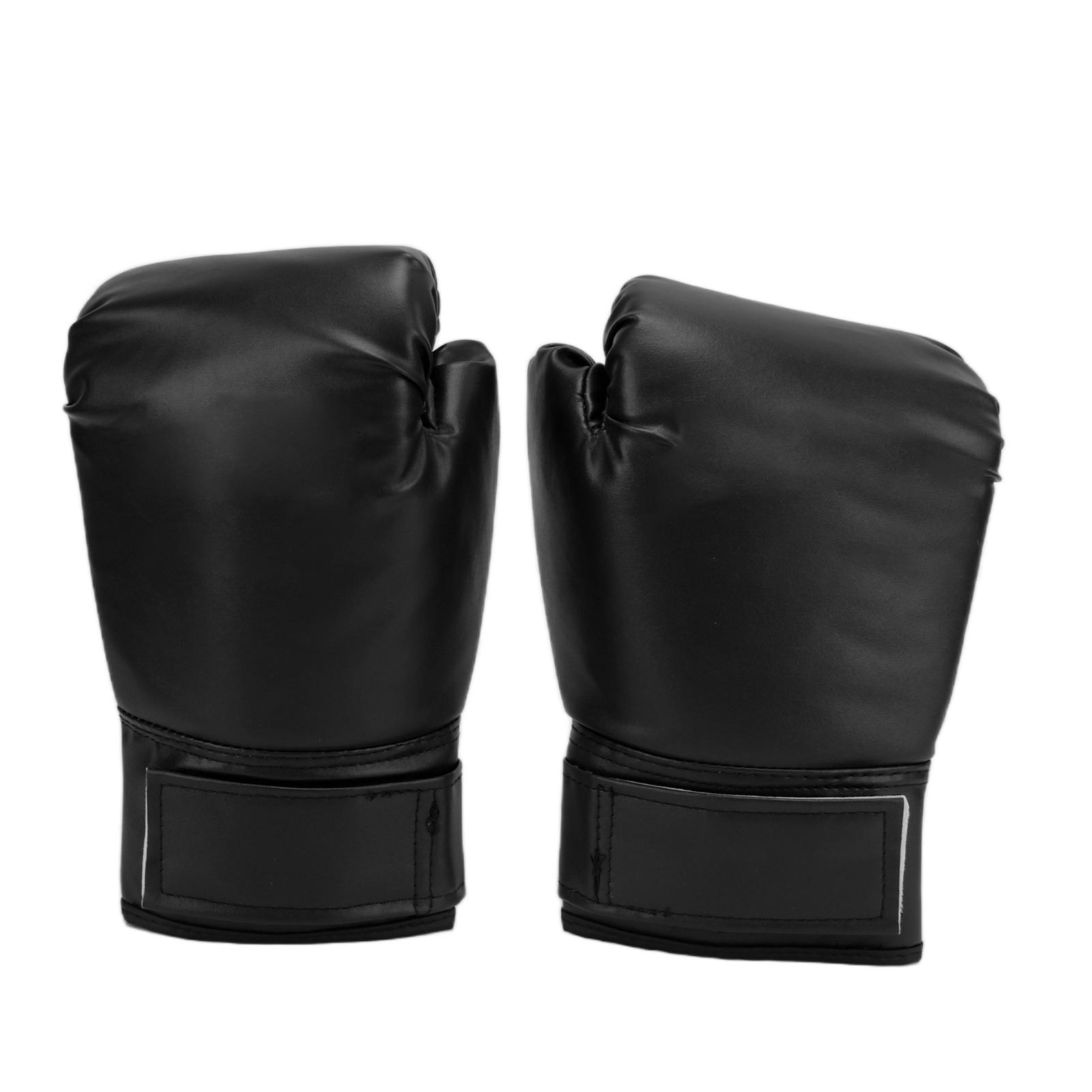 1 Paar Erwachsenen Unisex Trainingsboxhandschuhe Free Fight Sanda Muay Thai Boxhandschuhe 10ozSchwarz