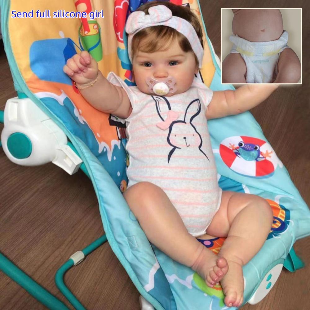 Beliebte süße 50 cm Reborn-Puppe Maddie, bereits fertig bemalte Puppe, Neugeborenes Kleinkind, Baby, Mädchen oder Junge, Stoffkörper, Silikon, realistische Babypuppen für Kinder full silicone girl