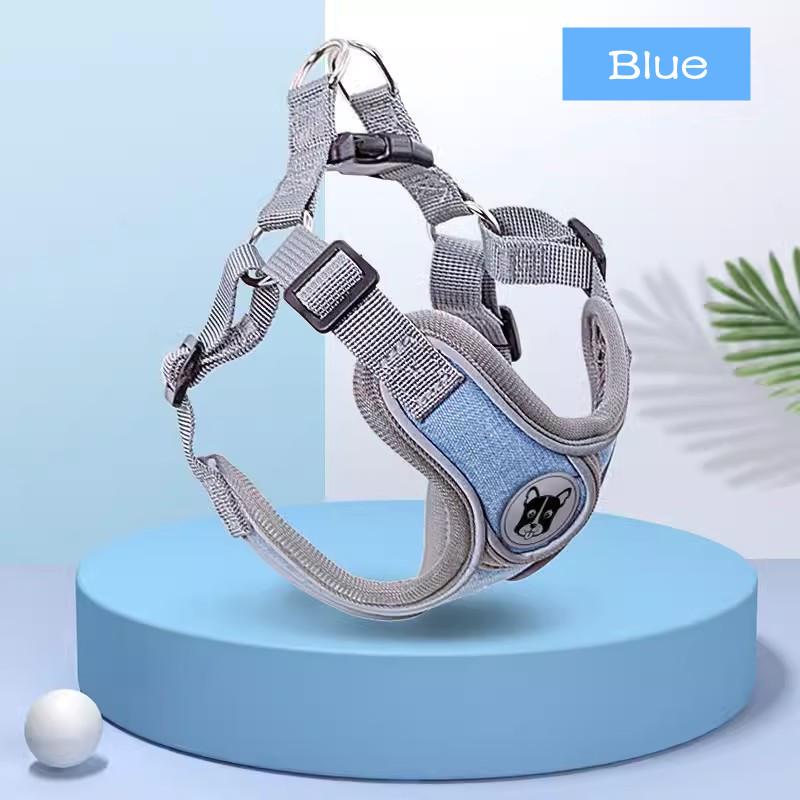 Hundegeschirr Verstellbares Haustiergeschirr Weste Für Kleinen Großen Hund Katze Reflektierendes Mesh Welpe Katze Brustgurt Hundezubehör (blue,XS(2-4kg)) blau