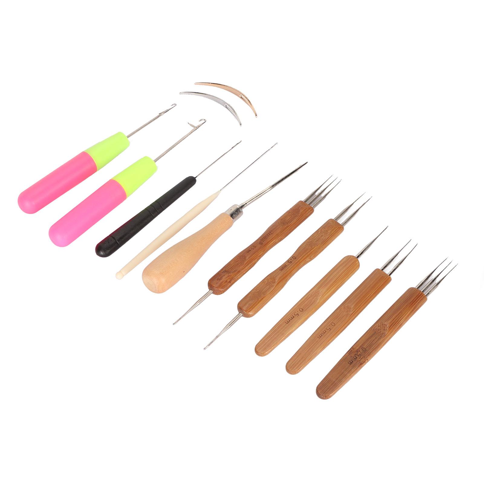 12-teiliges Dreadlocks-Werkzeugset Dreadlocks Häkelnadel Haarverriegelungs-Werkzeugset für Perücken Haarverlängerungen