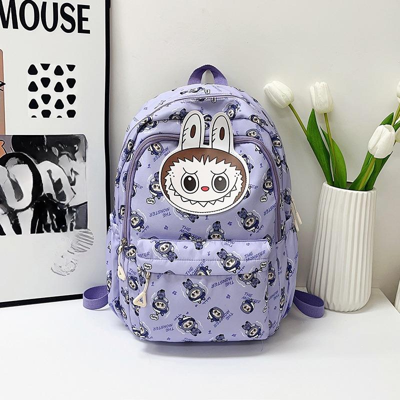 Neue Labobo Junior High School Schultaschen Niedliche Cartoon Lastreduzierung Mädchen Rucksäcke Hochwertiges Nylon Wasserdicht Doppelschulter Büchertasche violett