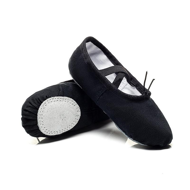 Leinwand Tanz Schuhe Weiche Sohle Übung Mädchen Katze Klaue Schuhe Gymnastik Yoga Schuhe Kinder Ballett Tanz Schuhe 23 schwarz