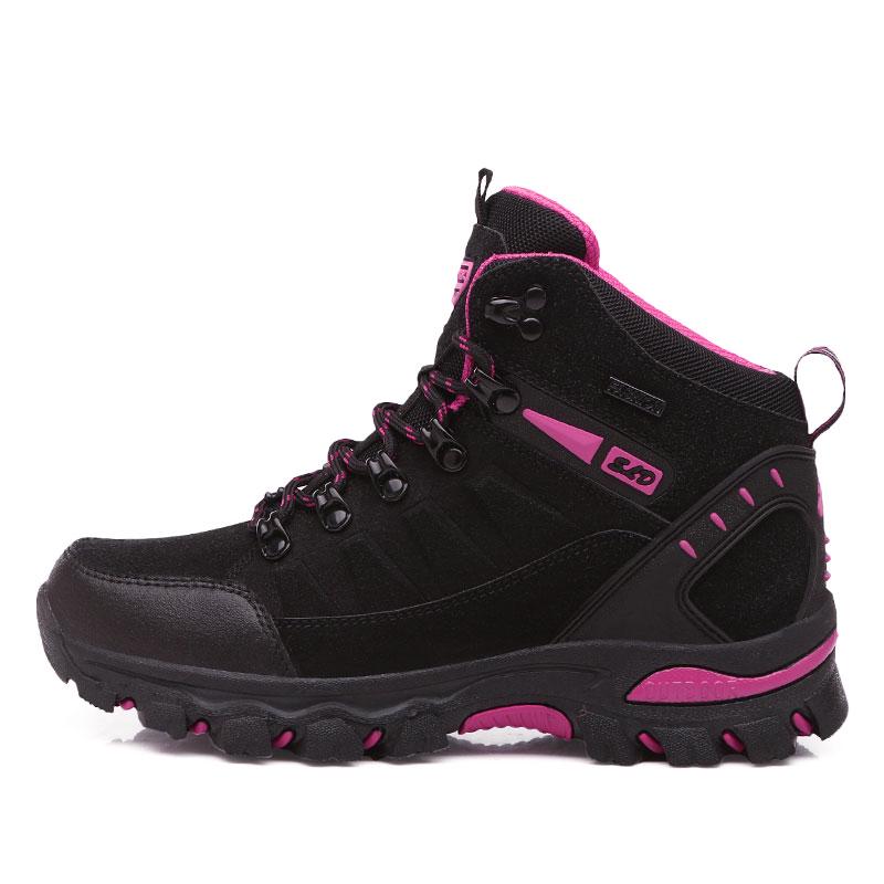35-46 Paar Übergröße Modische Outdoor High Top Wanderschuhe Wanderschuhe Outdoor Freizeit Reiseschuhe 42 rose rot/schwarz
