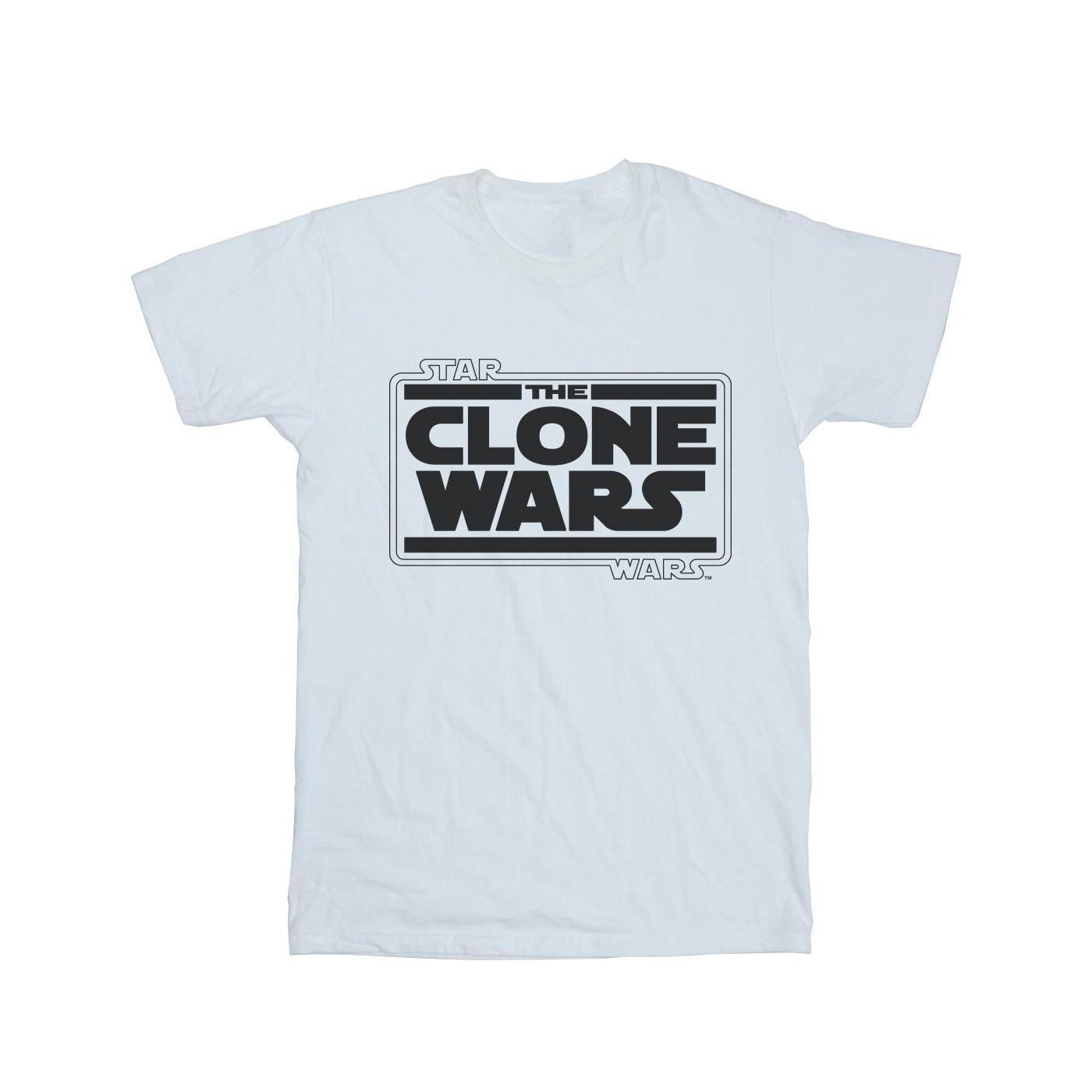 Star Wars Herren-T-Shirt mit Clone Wars-Logo XXL weiß
