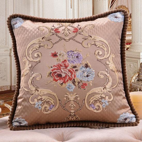 Waschbare Kissenbezüge im europäischen Stil, bedruckt, Sofa-Kissenbezug für Wohnzimmer, Auto-Kissen, Kissen, Lendenwirbelstützbezug, abnehmbar 58*58cm