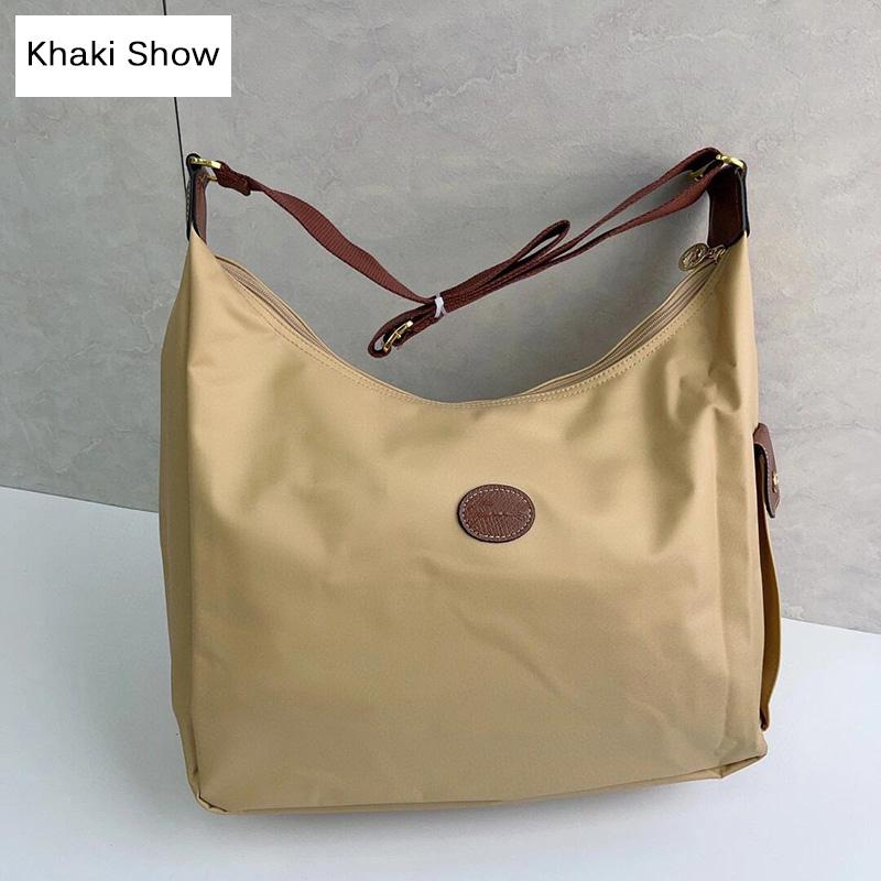 Nylon Damen Handtaschen Designer Umhängetasche mit Logo Luxusmarke Hobo Tote Bag Große Kapazität Damen Messenger Bags khaki
