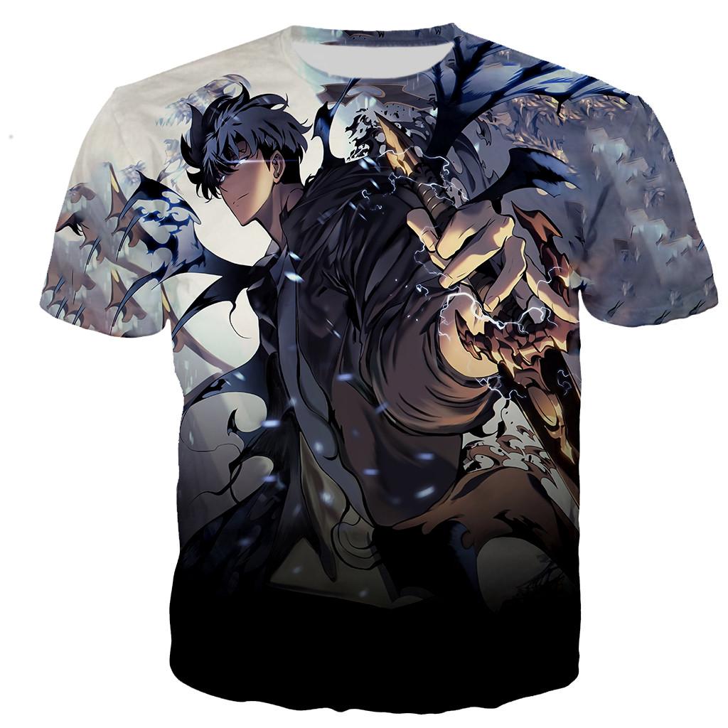 Männer/frauen Sommer Mode Anime Solo Nivellierung 3D Gedruckt T-shirt Casual Harajuku T Shirts Streetwear Übergroßen Tops Tees M