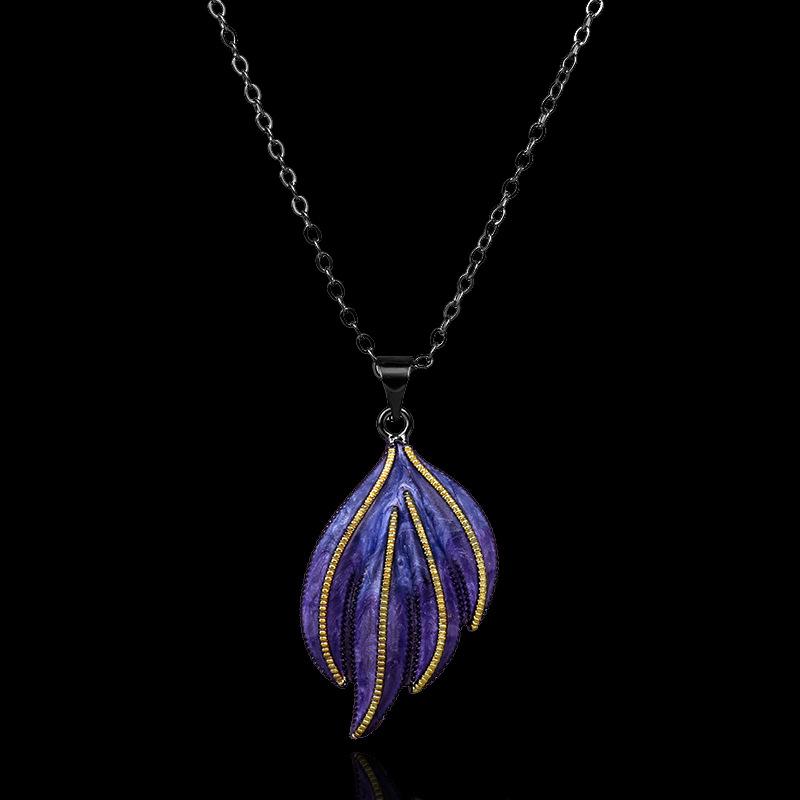 Europäischer und Amerikanischer Böhmischer Bunter Schwarzgoldener Emaille-Schmuck Dreiteiliger Stapelring Halskette Ohrringe Nischenschmuck black