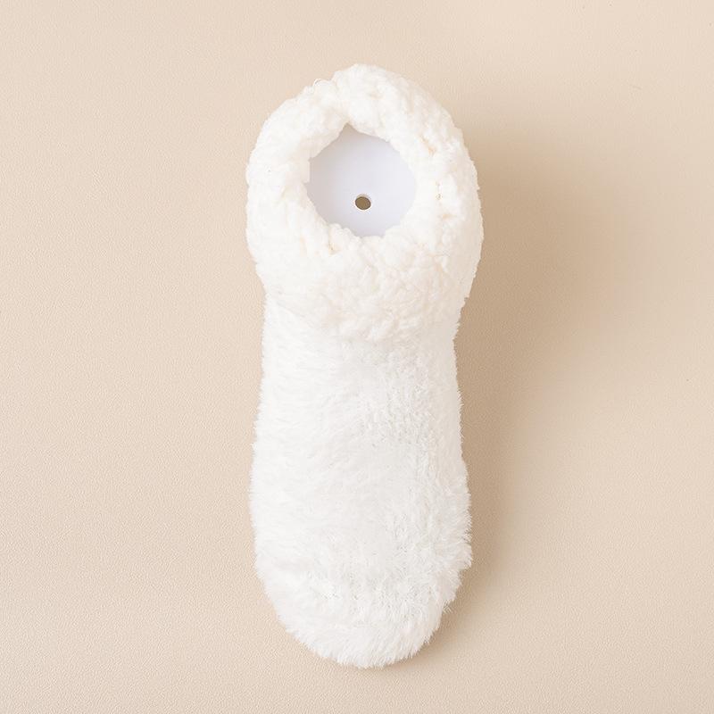 Superwarme Winter Anti-Rutsch Boden Socken Damen Schnee Socken Haus Schlaf Teppich Hausschuhe Socken One size weiß